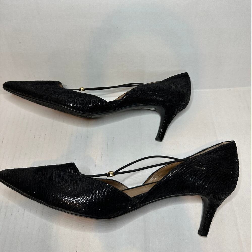 J Renee Size 9 Pointed Toe Veeva Pump Shoes Black Party Classic Office Siren - Picture 6 of 11
